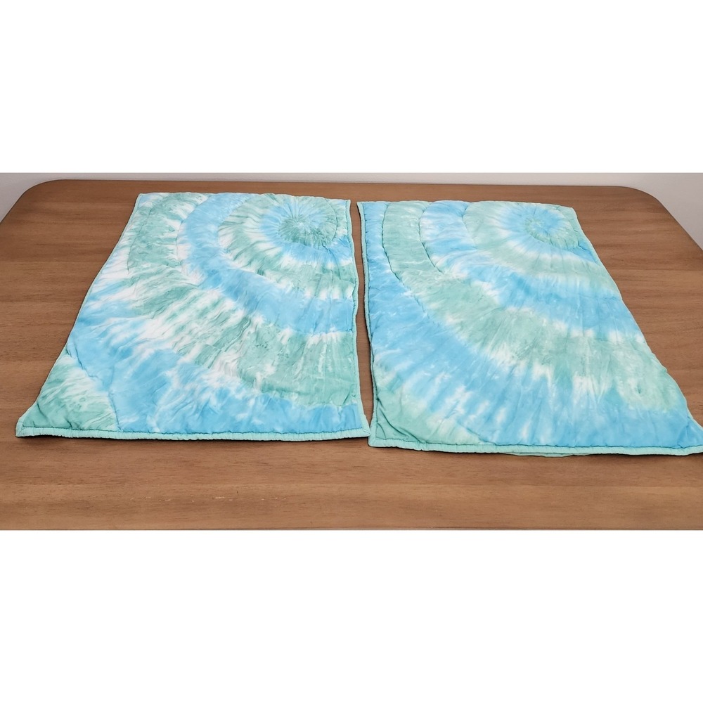 Pottery Barn Teen Tie- Dye Pool  Shams Set Of 2 Aqua Teal Blue Green